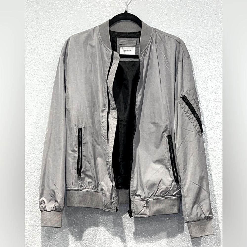 Bershka Bomber Jacket in Gray